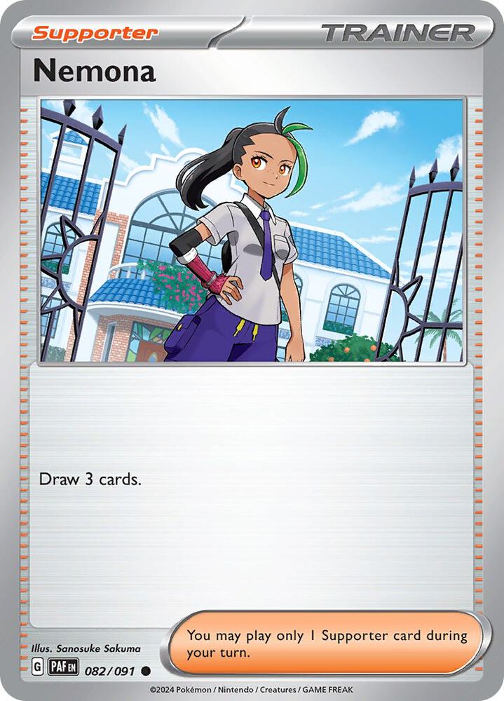 Nemona 082/091 card from SV: Paldean Fates