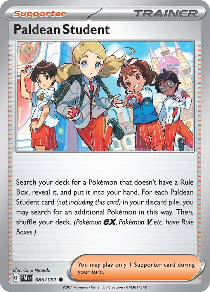 Paldean Student 085/091 card from SV: Paldean Fates