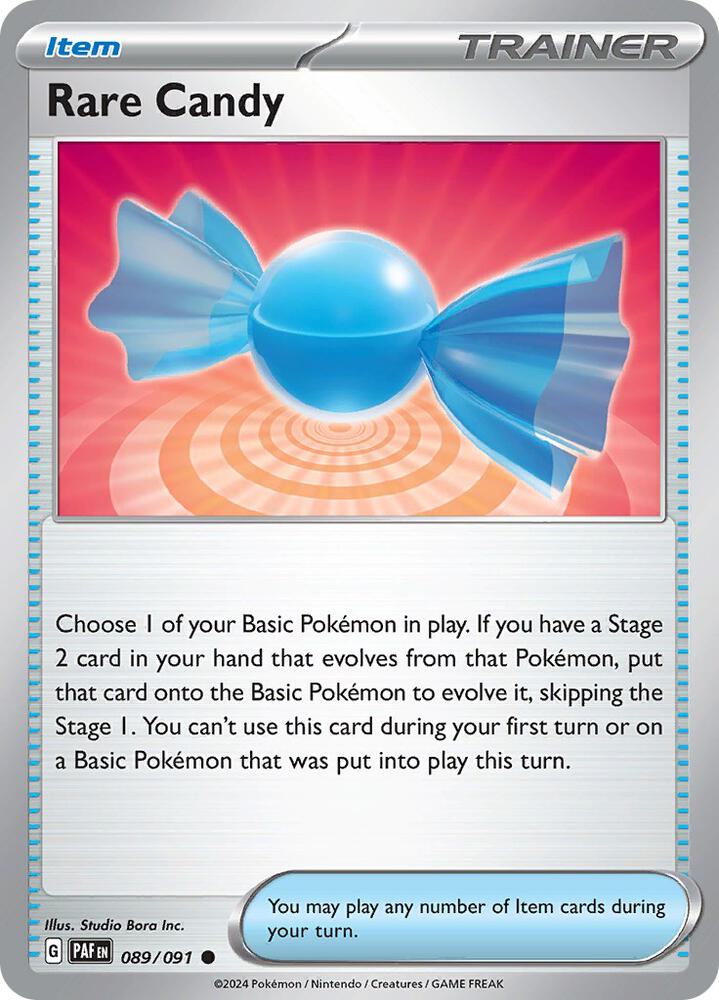 Rare Candy 089/091 card from SV: Paldean Fates