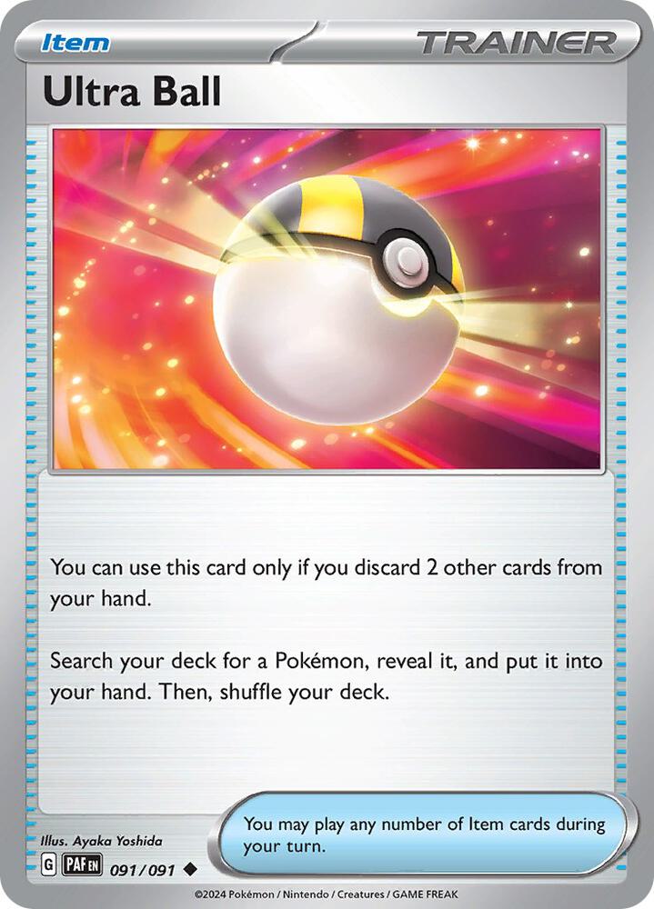 Ultra Ball 091/091 card from SV: Paldean Fates