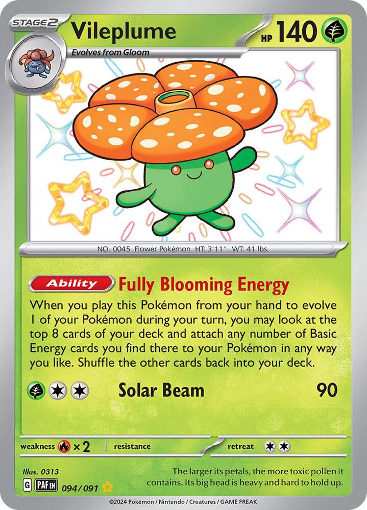 Vileplume 094/091 card from SV: Paldean Fates