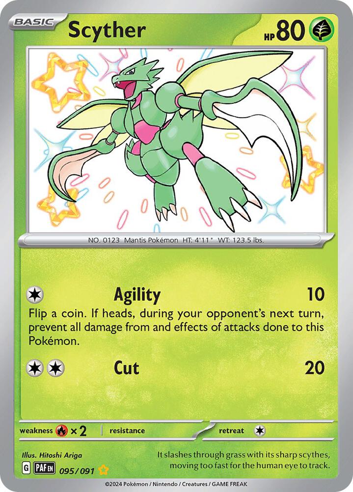Scyther 095/091 card from SV: Paldean Fates