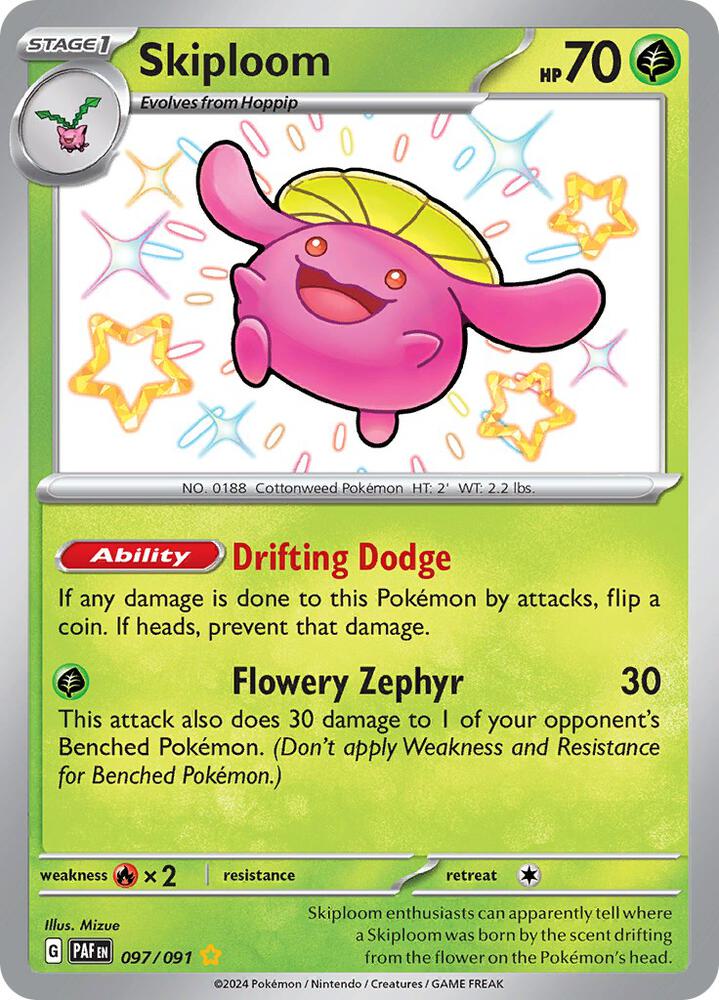 Skiploom 097/091 card from SV: Paldean Fates