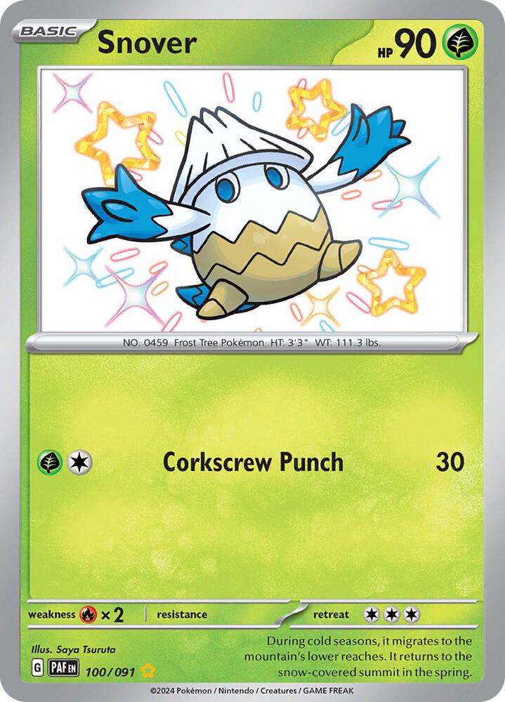 Snover 100/091 card from SV: Paldean Fates