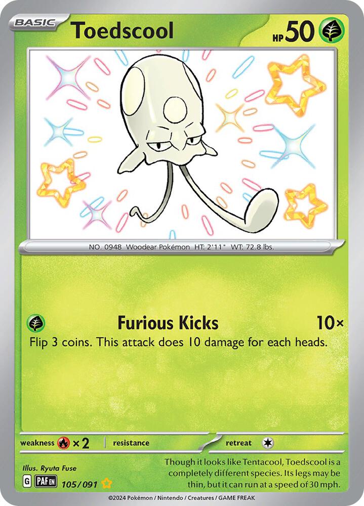 Toedscool 105/091 card from SV: Paldean Fates
