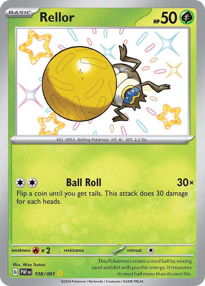 Rellor 108/091 card from SV: Paldean Fates