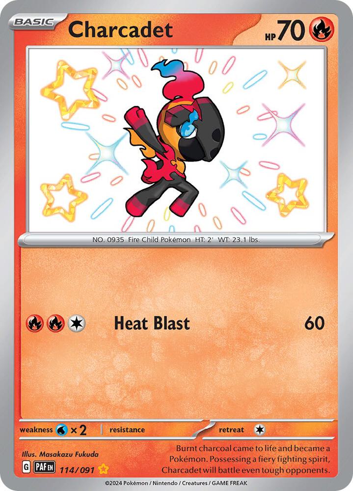 Charcadet 114/091 card from SV: Paldean Fates