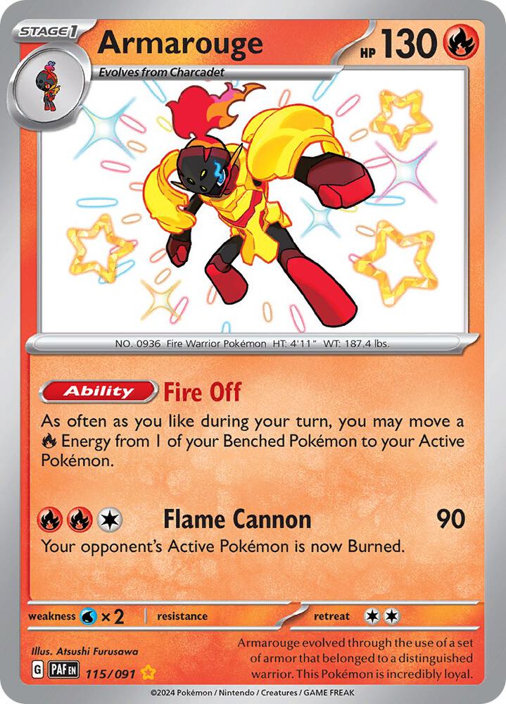 Armarouge 115/091 card from SV: Paldean Fates