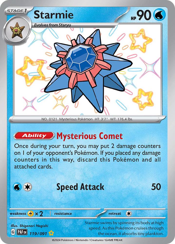Starmie 119/091 card from SV: Paldean Fates