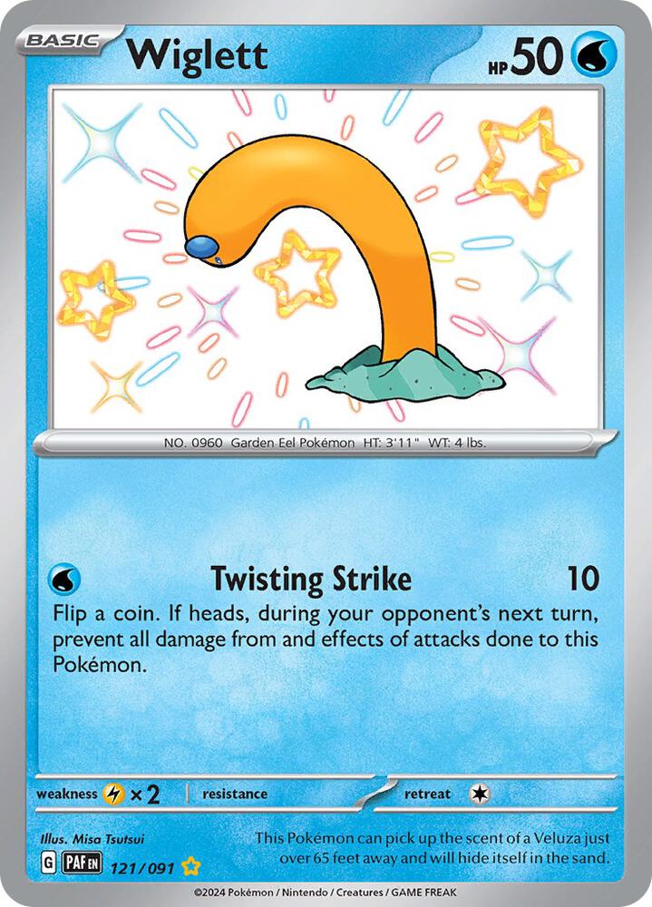 Wiglett 121/091 card from SV: Paldean Fates