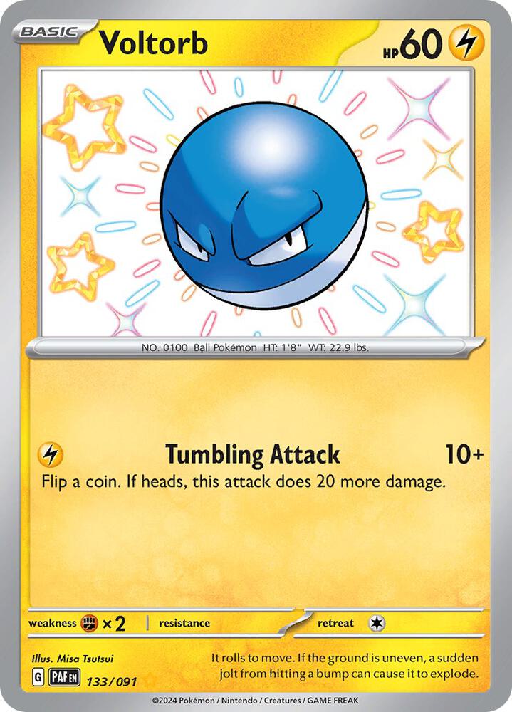 Voltorb 133/091 card from SV: Paldean Fates