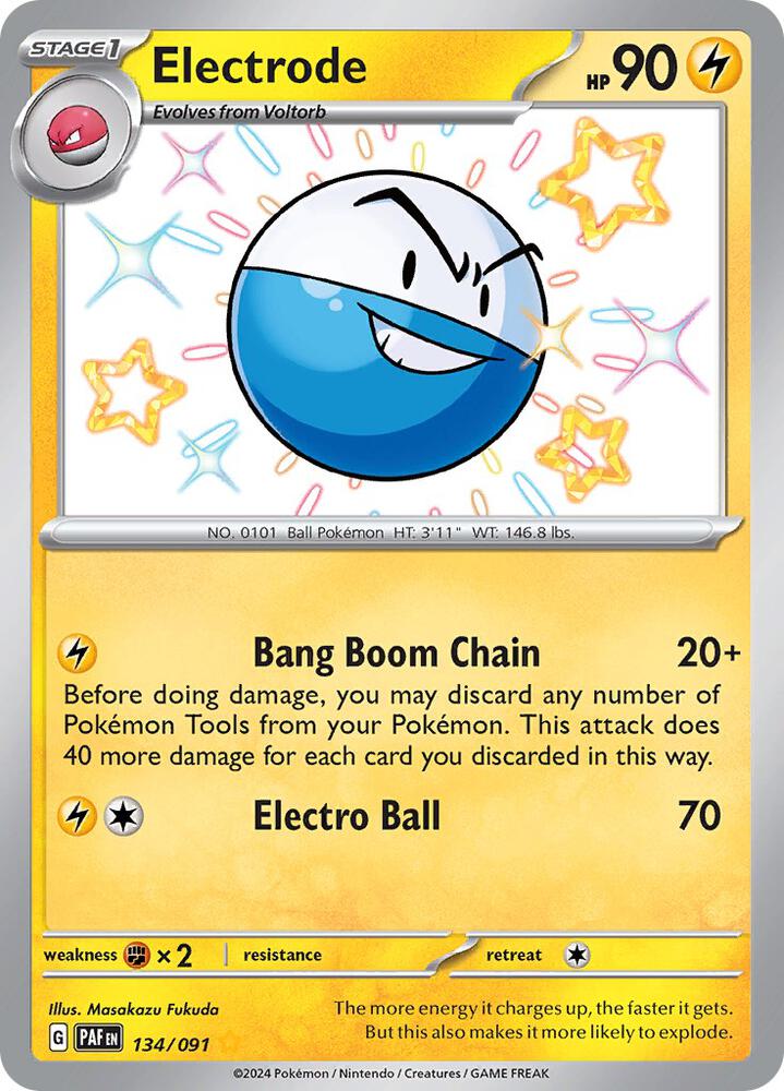 Electrode 134/091 card from SV: Paldean Fates