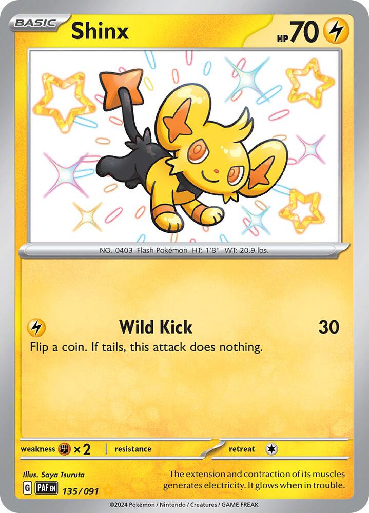 Shinx 135/091 card from SV: Paldean Fates
