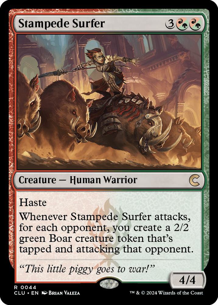 Stampede Surfer 44 card from Ravnica: Clue Edition