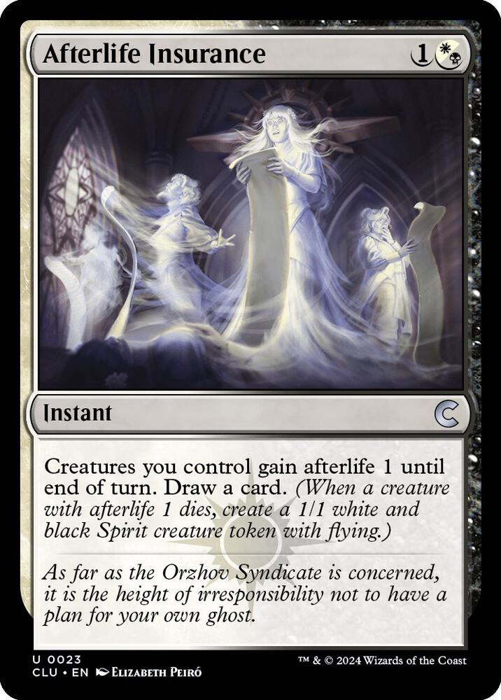Afterlife Insurance 23 card from Ravnica: Clue Edition