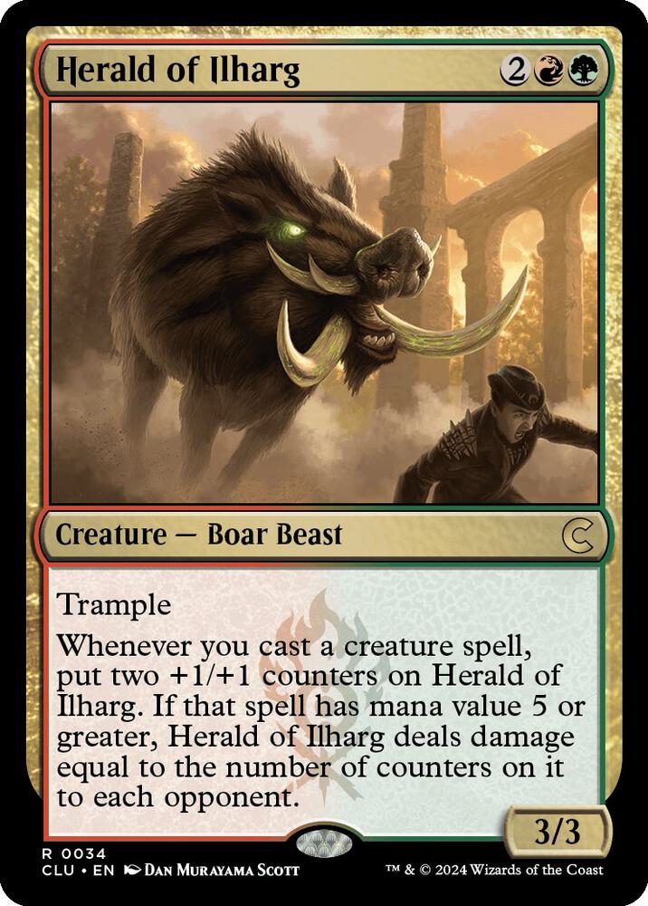 Herald of Ilharg 34 card from Ravnica: Clue Edition