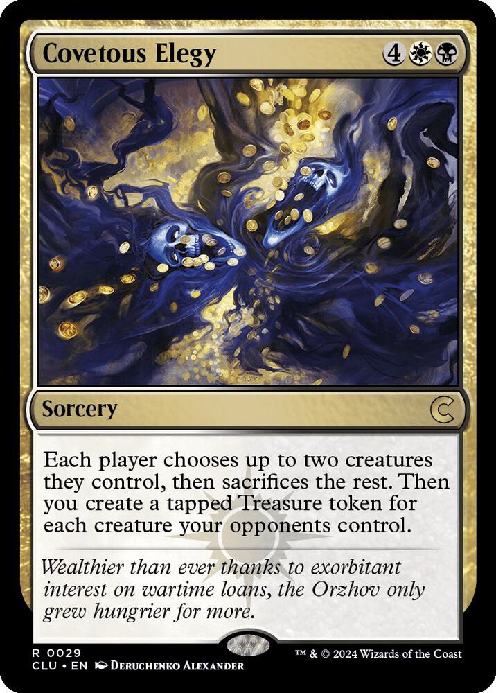 Covetous Elegy 29 card from Ravnica: Clue Edition