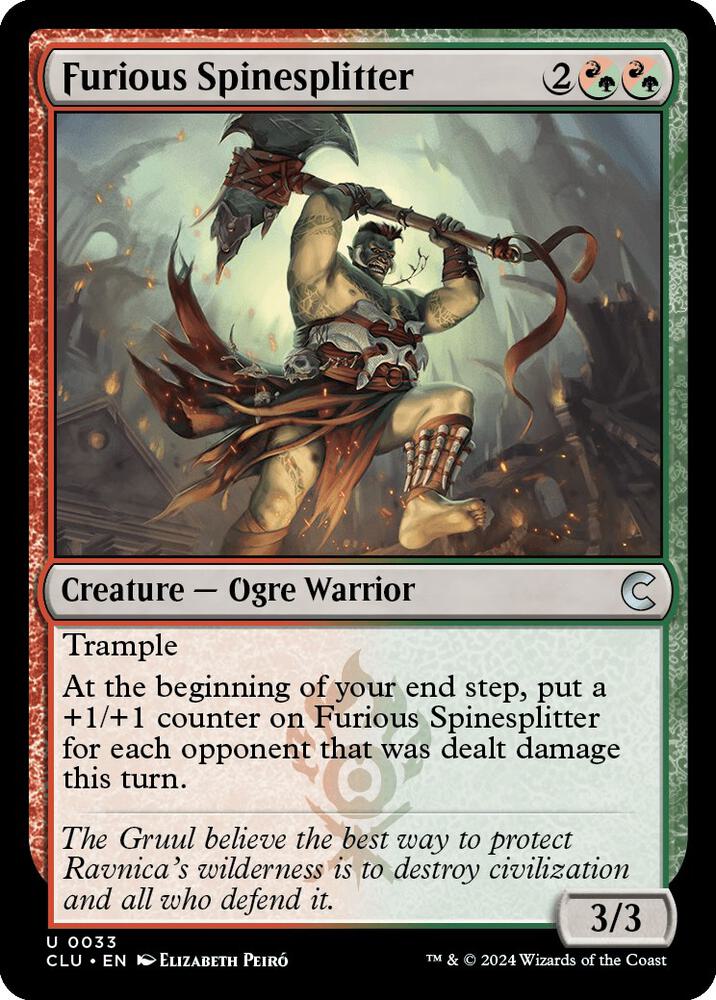 Furious Spinesplitter 33 card from Ravnica: Clue Edition