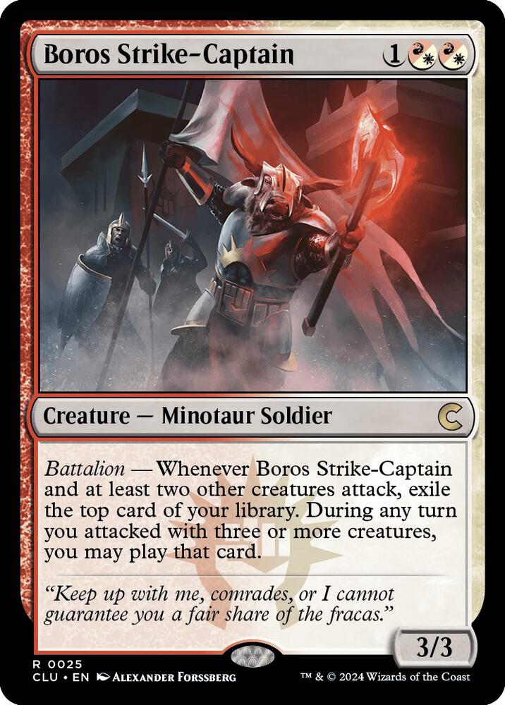 Boros Strike-Captain 25 card from Ravnica: Clue Edition