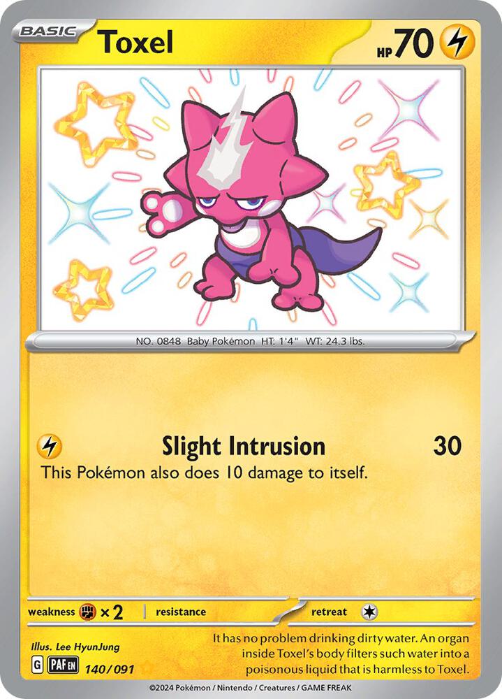 Toxel 140/091 card from SV: Paldean Fates