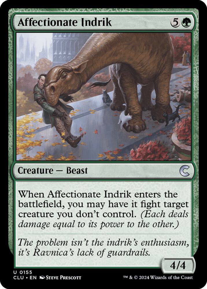 Affectionate Indrik 155 card from Ravnica: Clue Edition