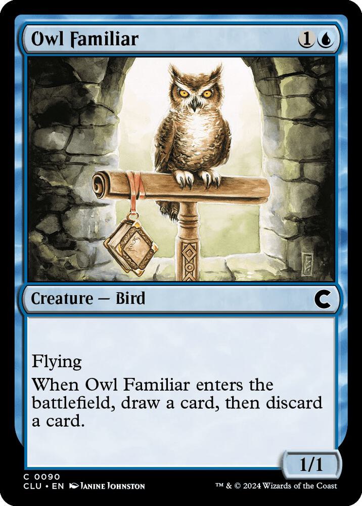 Owl Familiar 90 card from Ravnica: Clue Edition