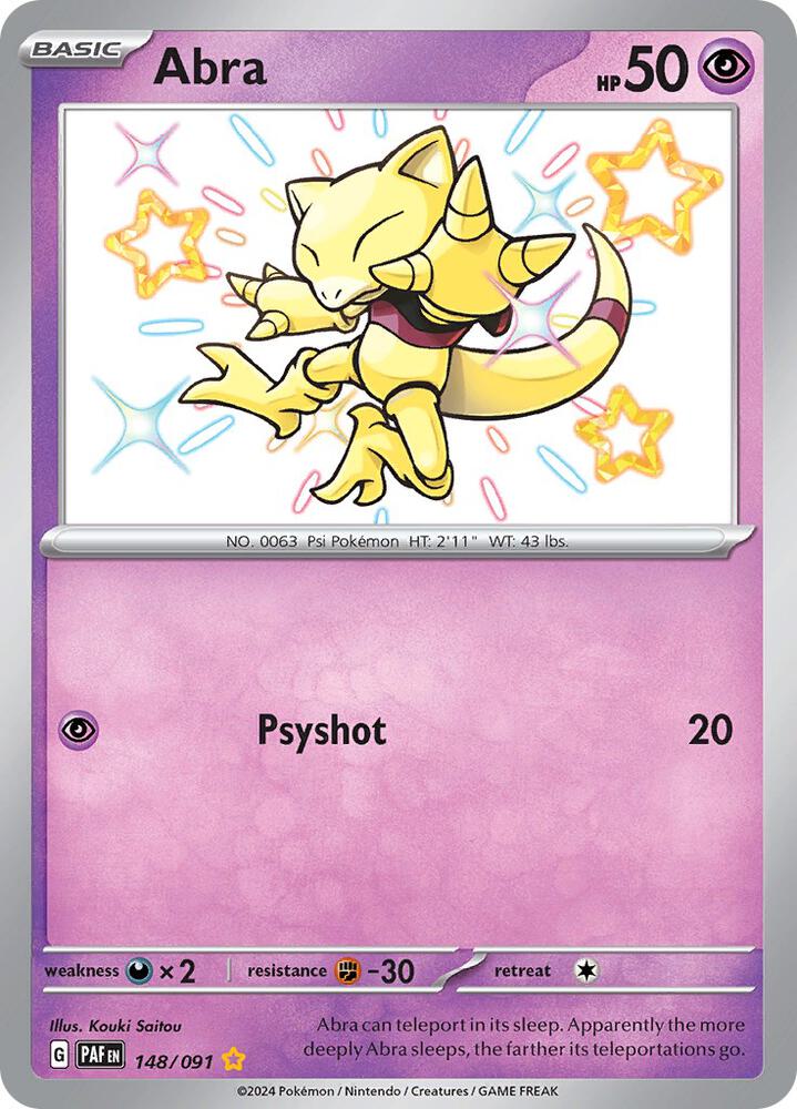 Abra 148/091 card from SV: Paldean Fates