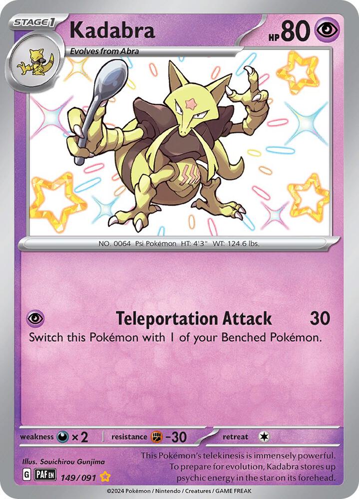 Kadabra 149/091 card from SV: Paldean Fates