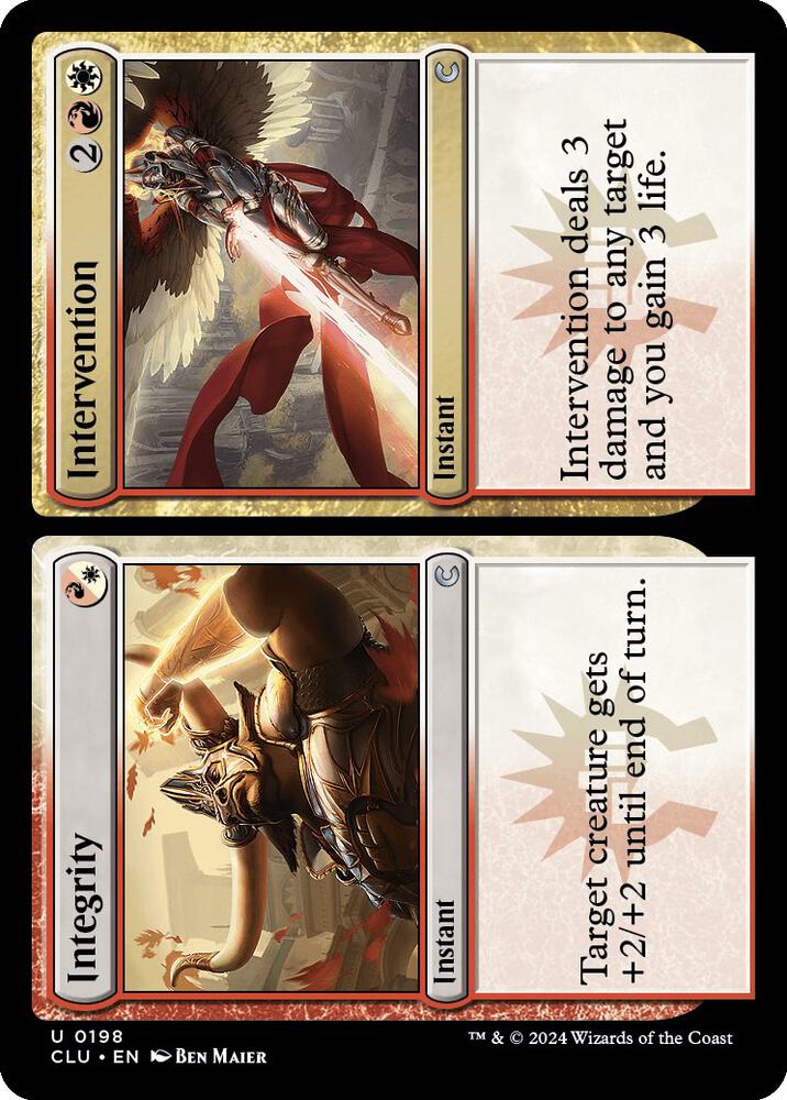 Integrity // Intervention 198 card from Ravnica: Clue Edition