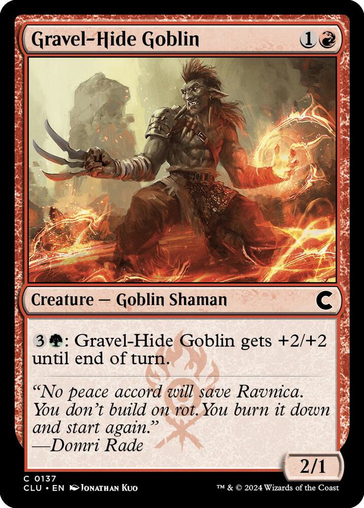 Gravel-Hide Goblin 137 card from Ravnica: Clue Edition
