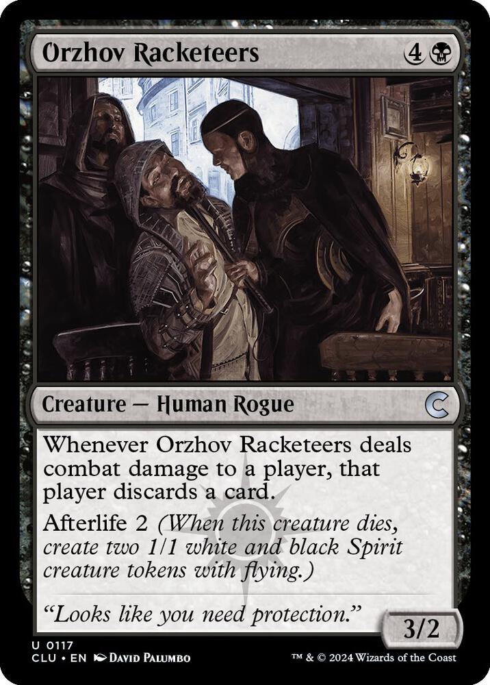 Orzhov Racketeers 117 card from Ravnica: Clue Edition