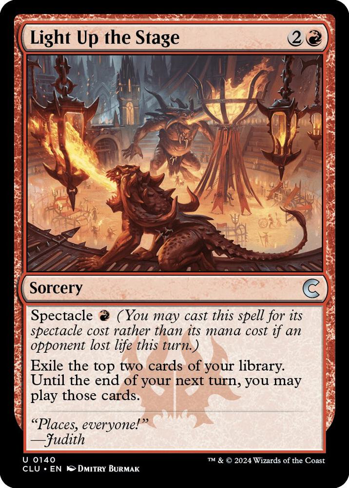 Light Up the Stage 140 card from Ravnica: Clue Edition