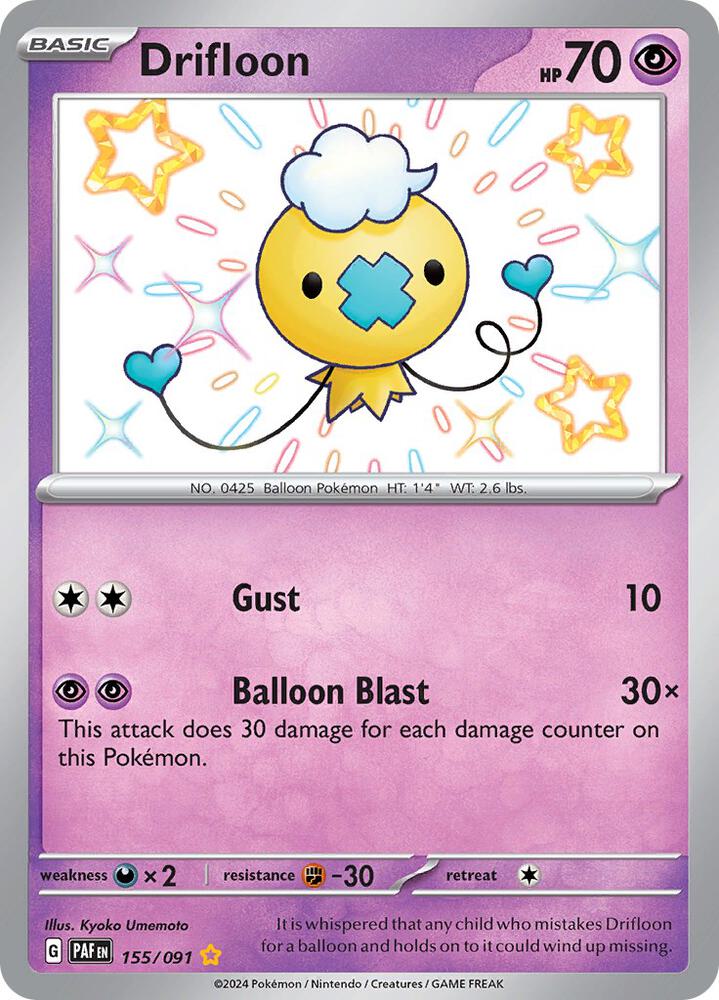 Drifloon 155/091 card from SV: Paldean Fates