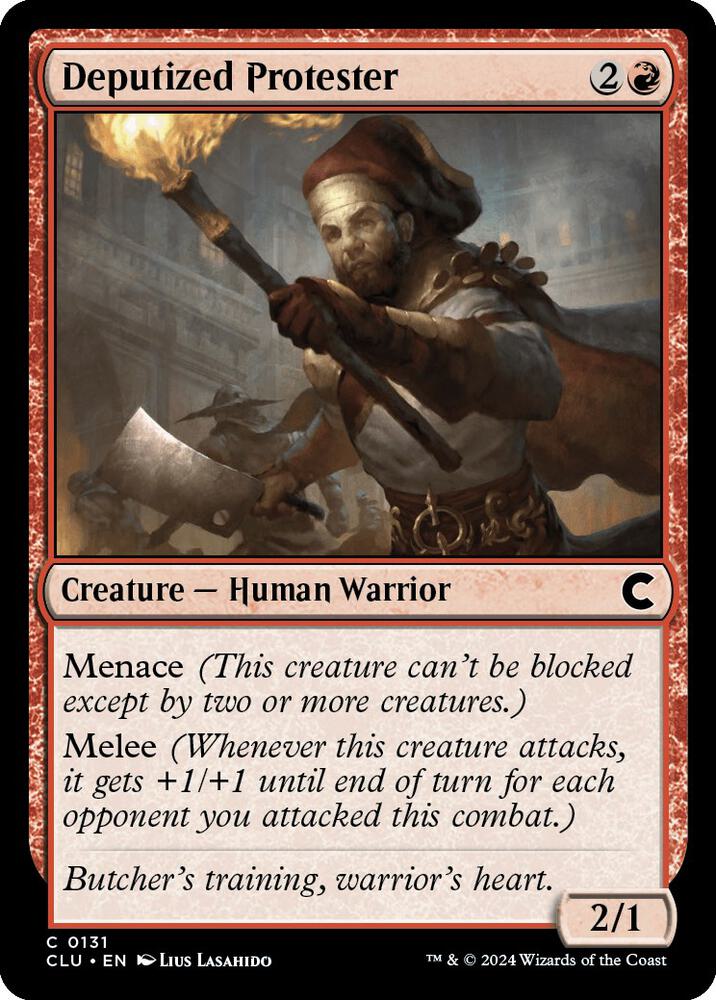 Deputized Protester 131 card from Ravnica: Clue Edition