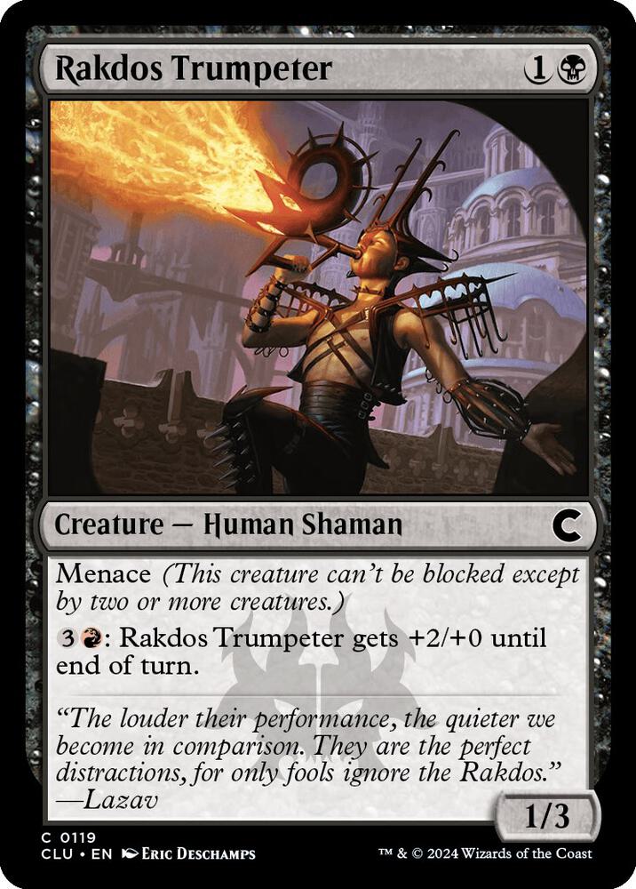 Rakdos Trumpeter 119 card from Ravnica: Clue Edition