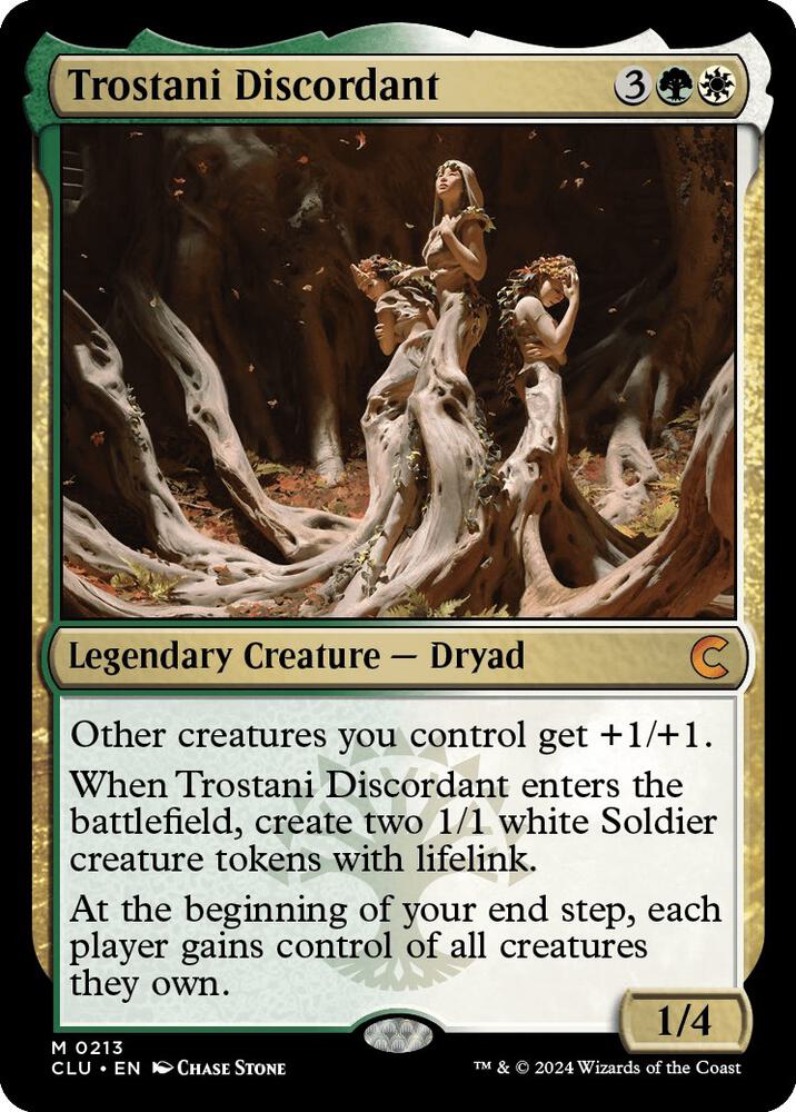 Trostani Discordant 213 card from Ravnica: Clue Edition