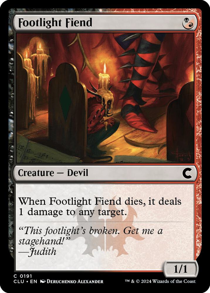 Footlight Fiend 191 card from Ravnica: Clue Edition
