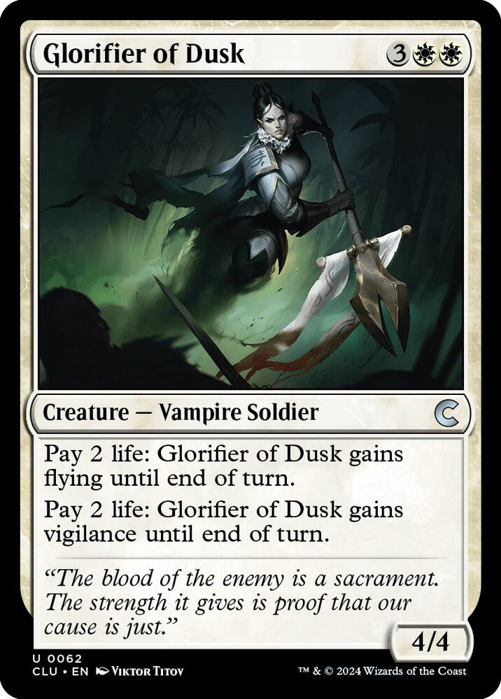 Glorifier of Dusk 62 card from Ravnica: Clue Edition