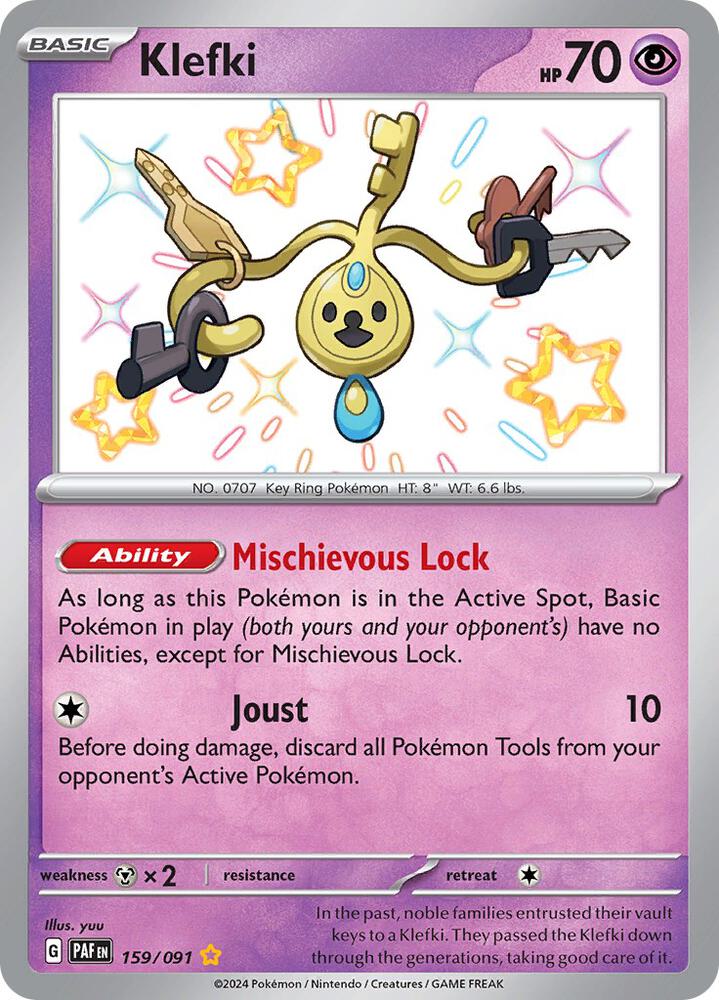 Klefki 159/091 card from SV: Paldean Fates