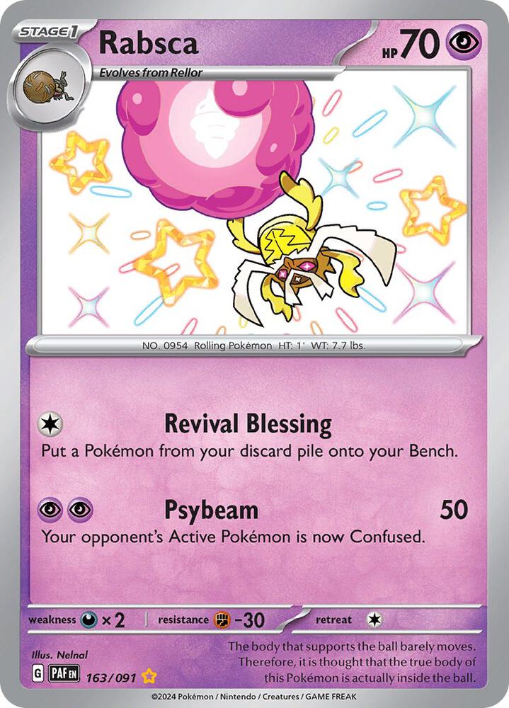 Rabsca 163/091 card from SV: Paldean Fates