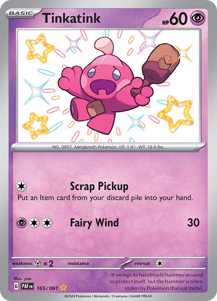 Tinkatink 165/091 card from SV: Paldean Fates