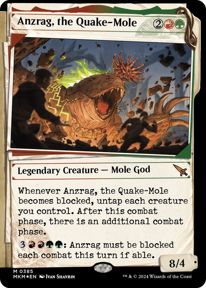 Anzrag, the Quake-Mole (Showcase) (Invisible Ink) 385 card from Murders at Karlov Manor