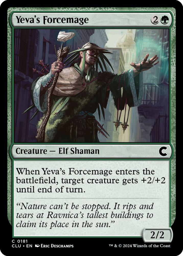 Yeva's Forcemage 181 card from Ravnica: Clue Edition