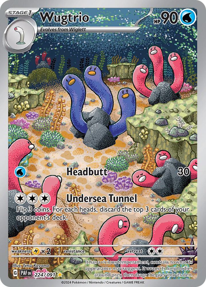 Wugtrio 224/091 card from SV: Paldean Fates