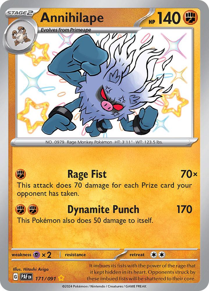 Annihilape 171/091 card from SV: Paldean Fates