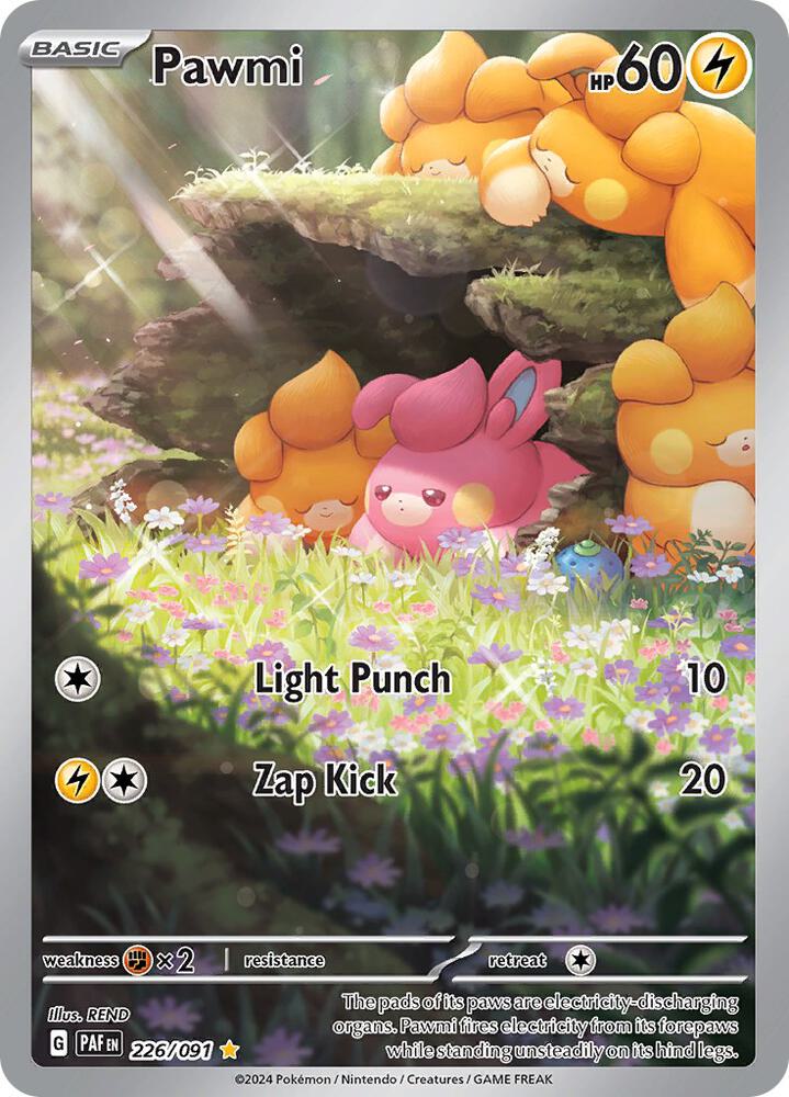 Pawmi 226/091 card from SV: Paldean Fates