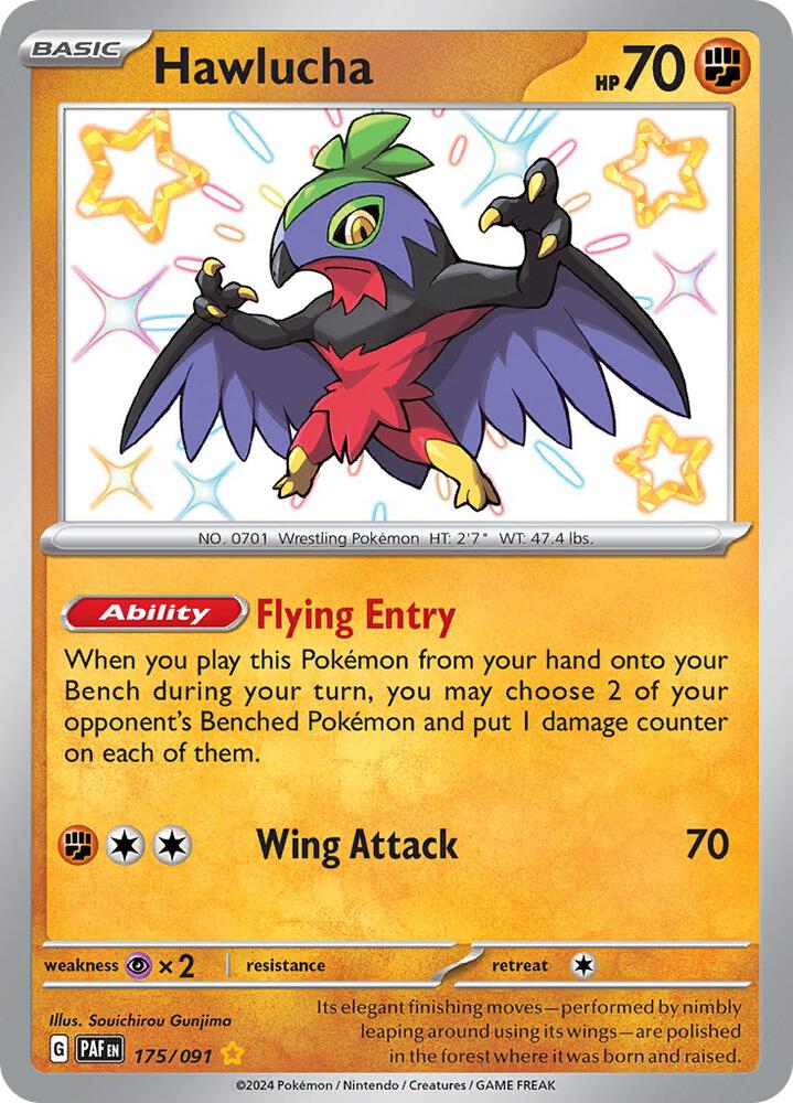 Hawlucha 175/091 card from SV: Paldean Fates