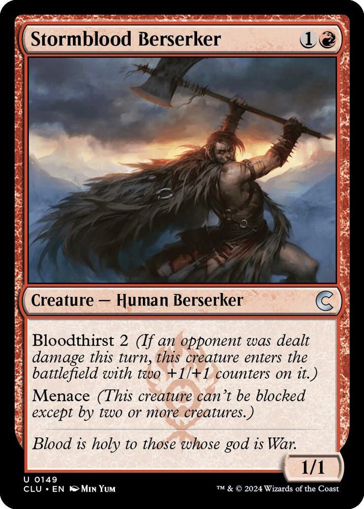 Stormblood Berserker 149 card from Ravnica: Clue Edition