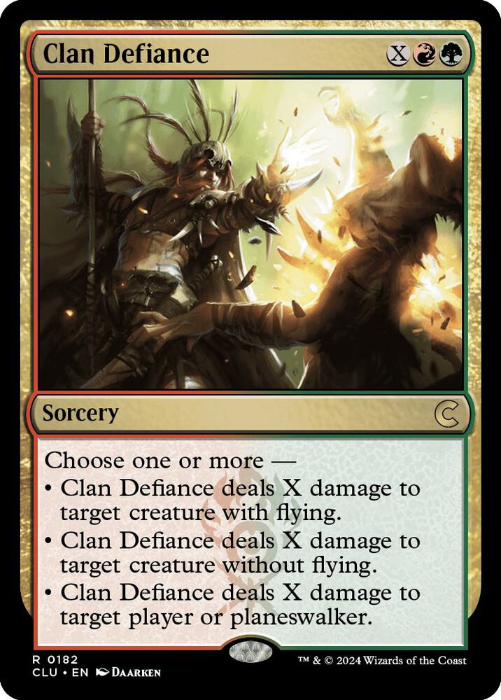 Clan Defiance 182 card from Ravnica: Clue Edition