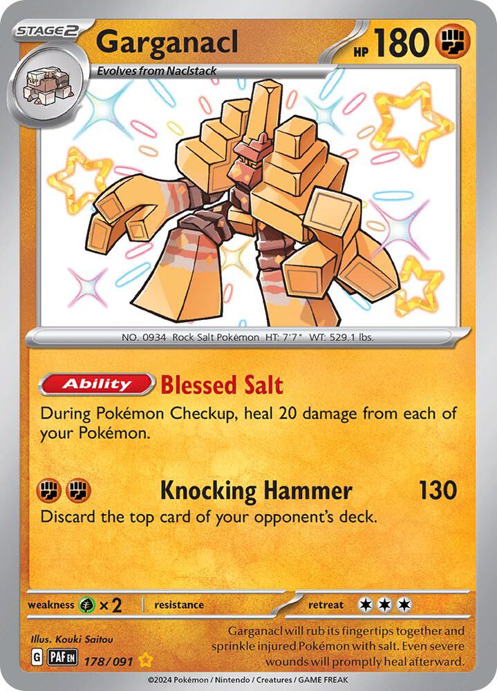 Garganacl 178/091 card from SV: Paldean Fates